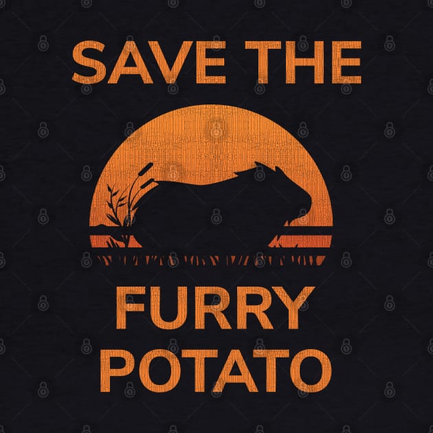 Save The Furry Potato T-Shirt - Guinea Pig Wheek Retro Gift by Ilyashop